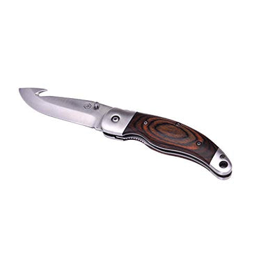 LAGUIOLE - Jagdmesserbox mit schwarzer Ledertasche - Pakka Holzgriff - Klinge 1,5 cm - Edelstahl - braun im Sale